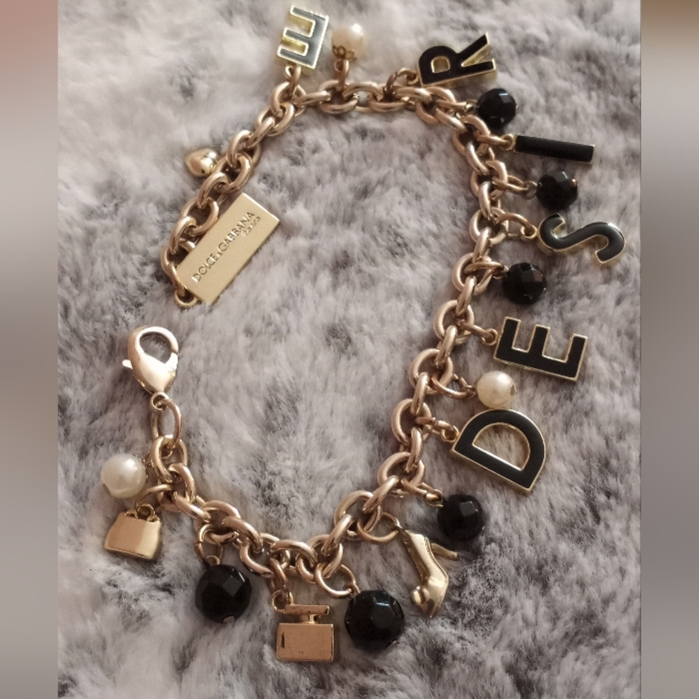Dolce & Gabbana "DESIRE" Charm Bracelet 10" Long